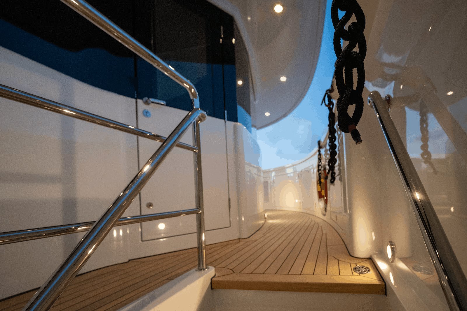 Avalon side deck at dusk