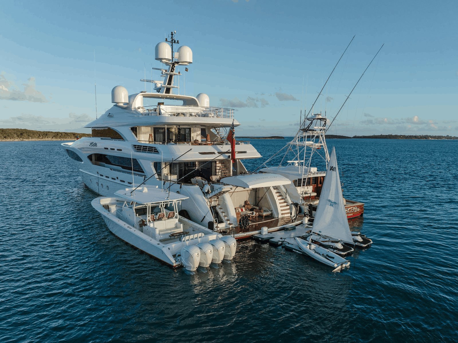 M/Y Avalon with her tenders