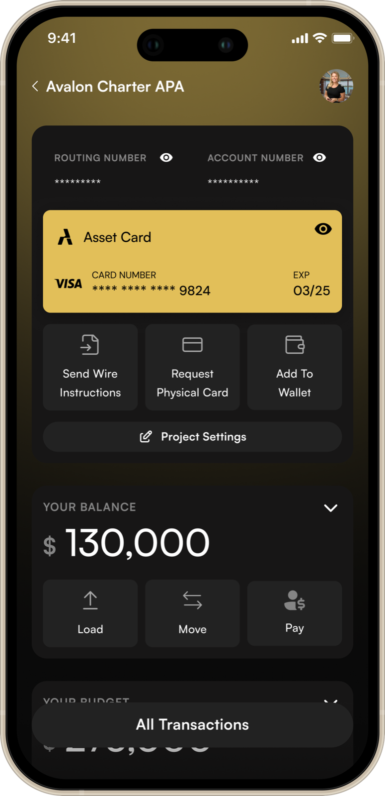 Asset Card app on iPhone